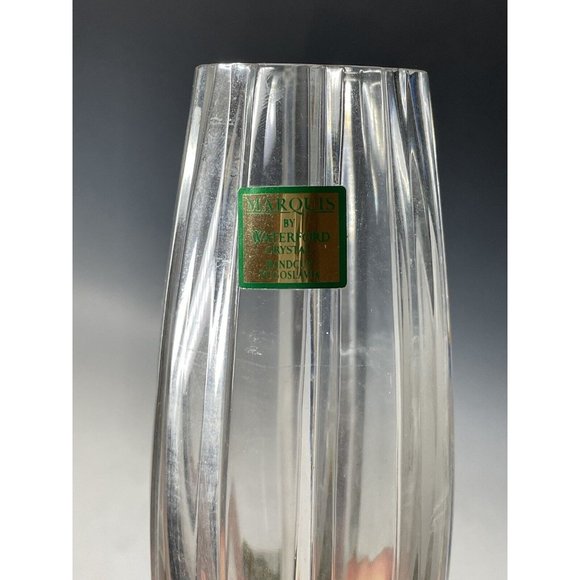 Vintage Marquis Waterford 7" Crystal Hand Cut Vase Bud Geometric Modern Clear - Picture 13 of 13